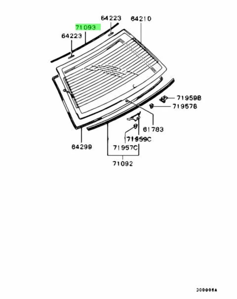 Upper Rear Window Moulding To Suit Mitsubishi Lancer Evolution 7 / 8 9 Ct9A Mr520294 Body Mouldings