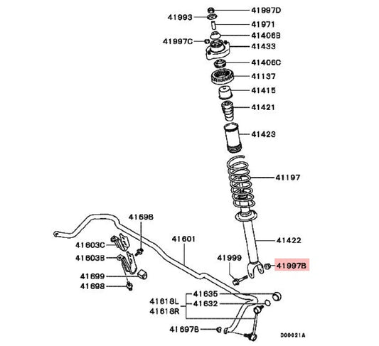 Upper Strut Top and Rear Lower Suspension Flange Nut to suit Mitsubishi Lancer Evolution 5-9 MB288463 Nuts / Bolts