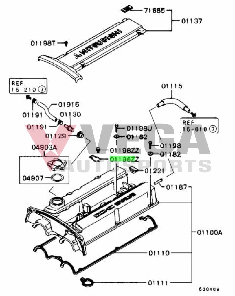 Valve Cover Bracket To Suit Mitsubishi Lancer Evolution 7 / 8 9 Ct9A Md349434 Electrical