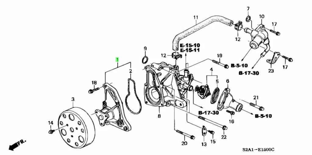 Water Pump To Suit Honda S2000 Ap1 Fa20 2000 - 2009 19210-Pcx-003 Cooling
