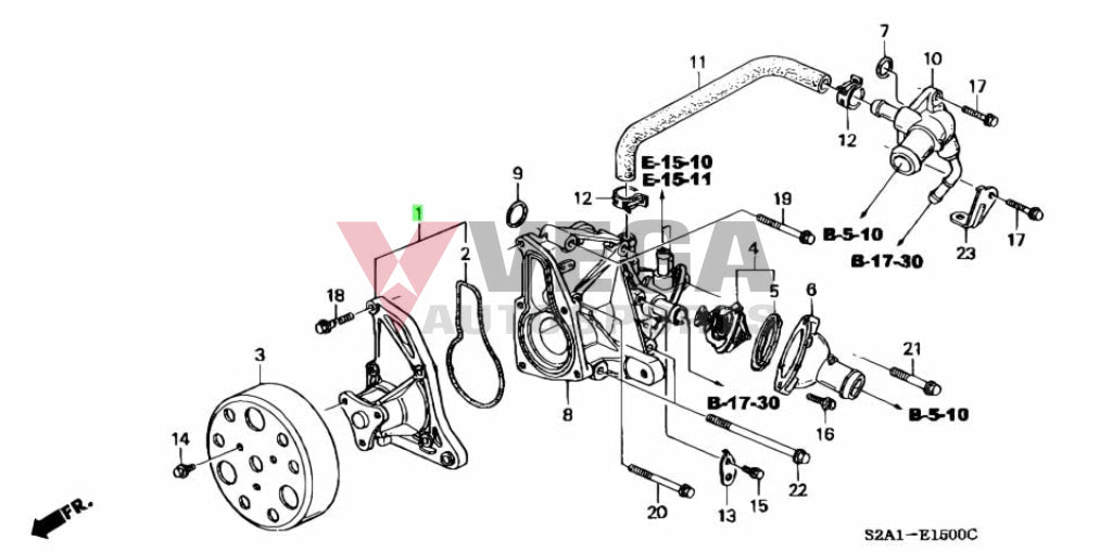 Water Pump To Suit Honda S2000 Ap1 Fa20 2000 - 2009 19210-Pcx-003 Cooling