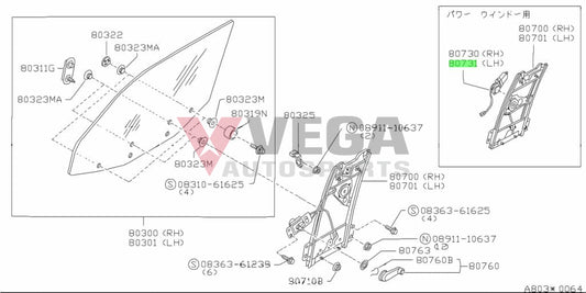 Window Regulator Motor Assy LHS for Nissan 180SX S13 Silvia S13 & Skyline R32 80731-37F04 Electrical