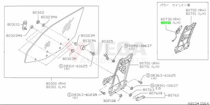 Window Regulator Motor Assy LHS for Nissan 180SX S13 Silvia S13 & Skyline R32 80731-37F04 Electrical