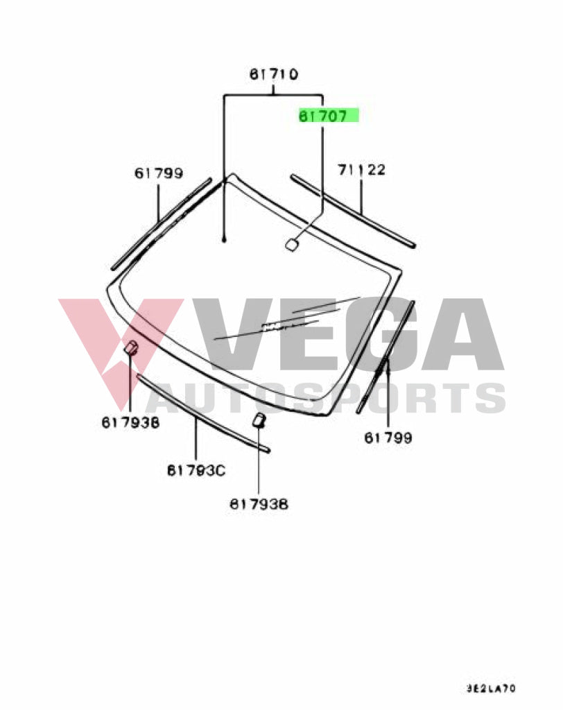 Windscreen Glass Button / Mount (34mm) to suit Mitsubishi Lancer Evolution 4 / 5 / 6 MR456259 Interior