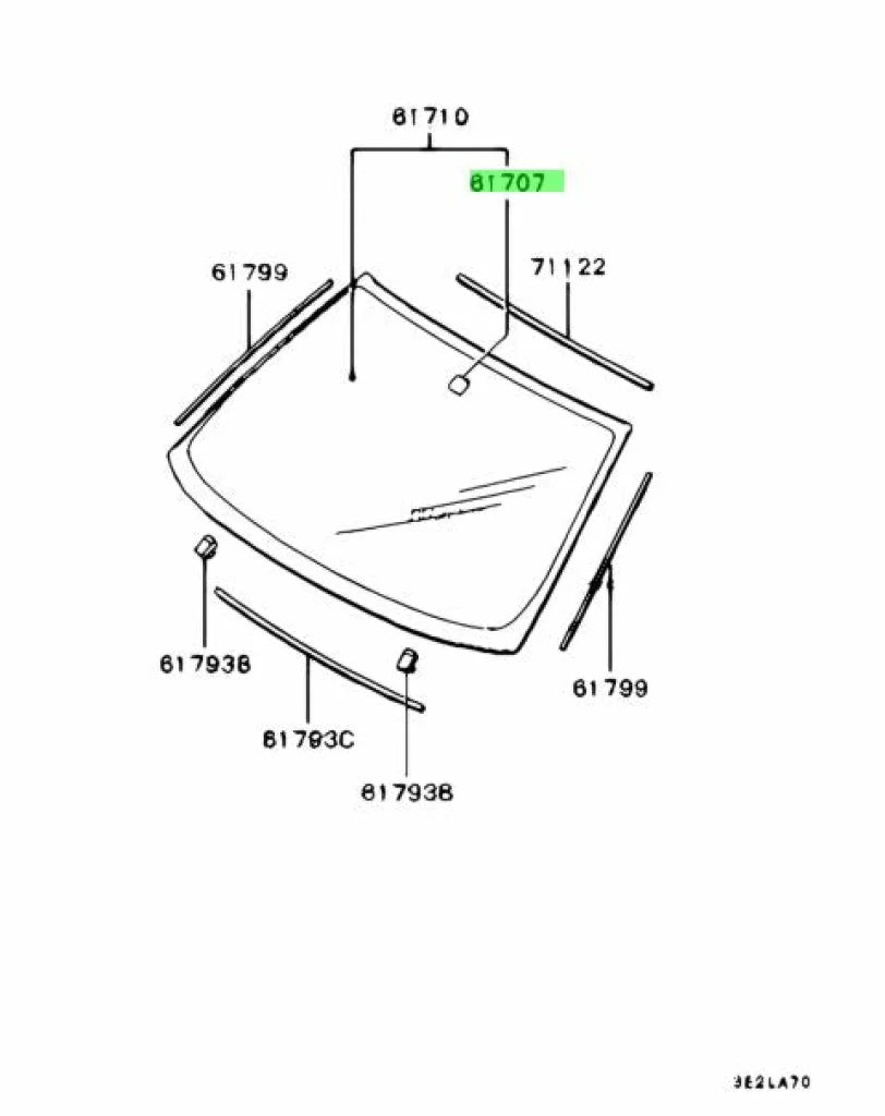 Windscreen Glass Button / Mount (34mm) to suit Mitsubishi Lancer Evolution 4 / 5 / 6 MR456259 Interior