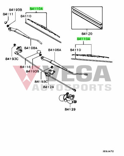 Windscreen Wiper (Driver Side) To Suit Mitsubishi Lancer Evolution 4 - 6 Mr221863 Exterior