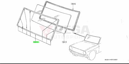 Windshield Moulding Kit Genuine to suit DATSUN 1200 (Fits NISSAN B110 Sunny Ute B120) - Vega Autosports